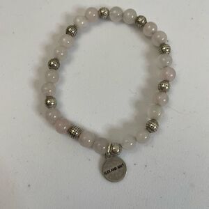 Alex and Ani| White Jade| Silver accent|Stretch bracelet